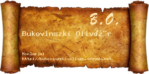 Bukovinszki Olivér névjegykártya