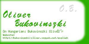oliver bukovinszki business card